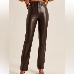 Abercrombie & Fitch Vegan Leather 90s Straight Ultra High Rise Pants